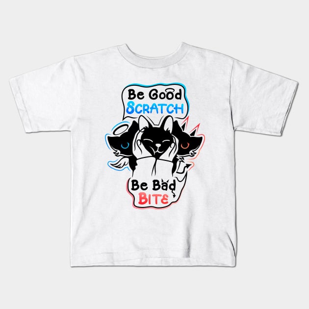 The angel and the devil on the shoulder dilema Kids T-Shirt by FallingStar